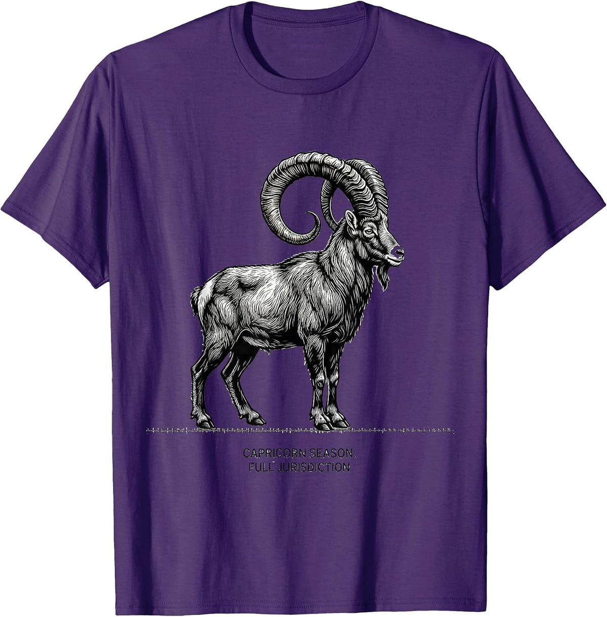 CAPRICORN SEASON: FULL JURISDICTION Funny Zodiac Birthday T-Shirt - Purple