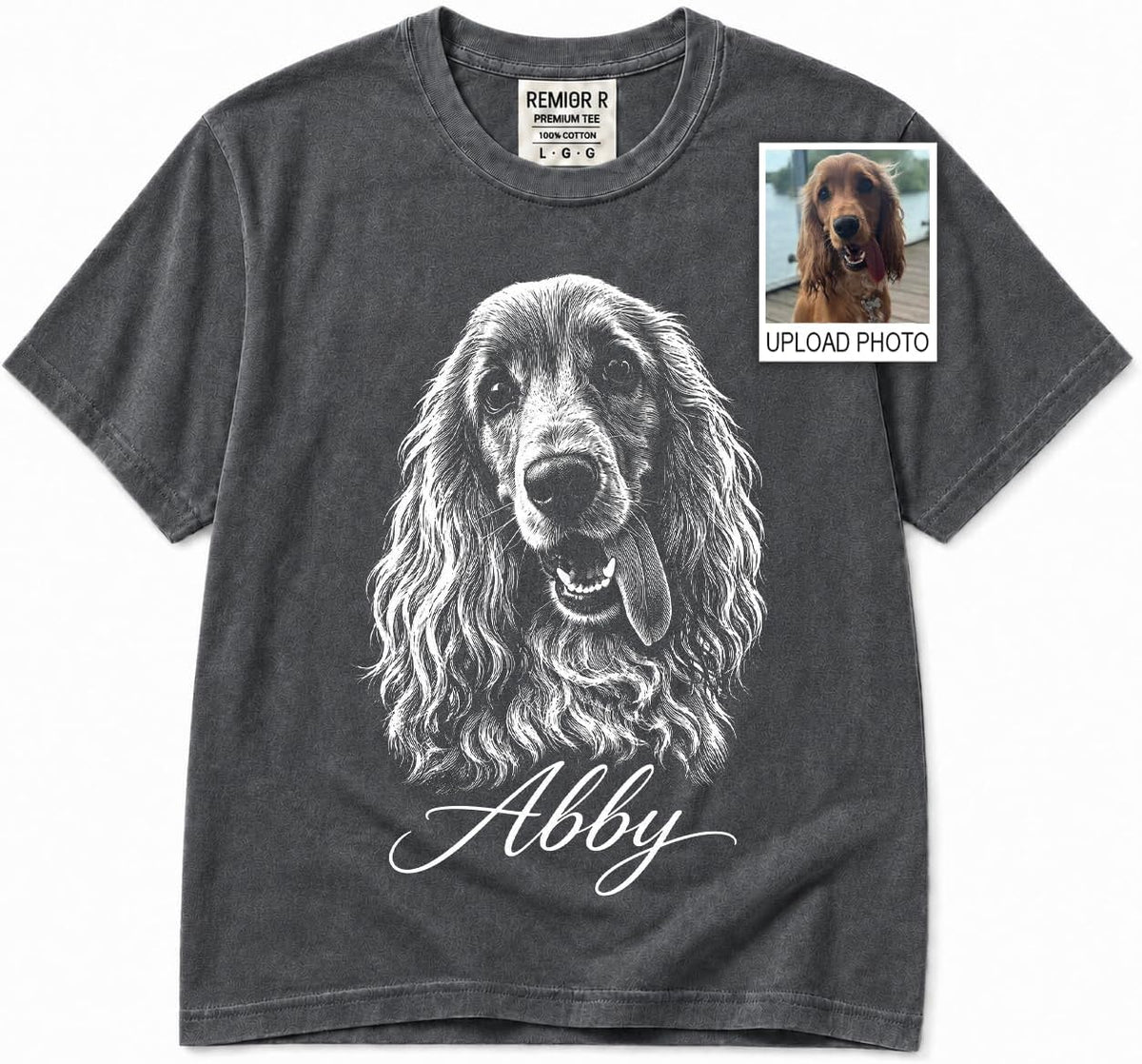 Personalized Cocker Spaniel Shirt from Photo, Custom Dog Portrait T-Shirt with Name, Cocker Spaniel Mom Dad Gift, Pet Owner