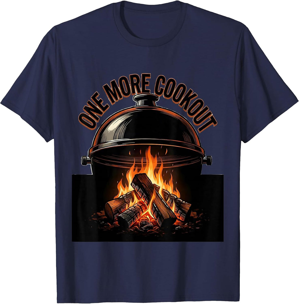 One More Cookout Sign Painter BBQ Grill Dad Humor T-Shirt - Navy Blue
