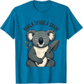 Koala Spade a Spade Funny Koala Lover Cute Animal Humor T-Shirt - Sapphire Blue