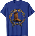 Spurs Jingle When I Walk Western Cowboy Design T-Shirt - Royal Blue