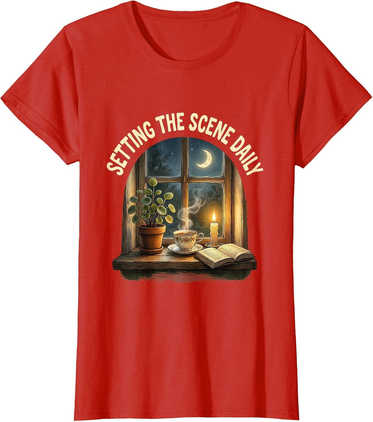 Setting the Scene Daily Graphic Design T-Shirt - Red