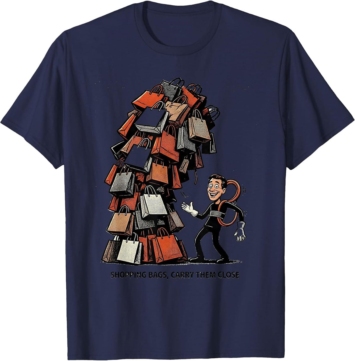 Men's Shopping Bags, Carry Them Close Funny Physical Therapist T-Shirt - Navy Blue