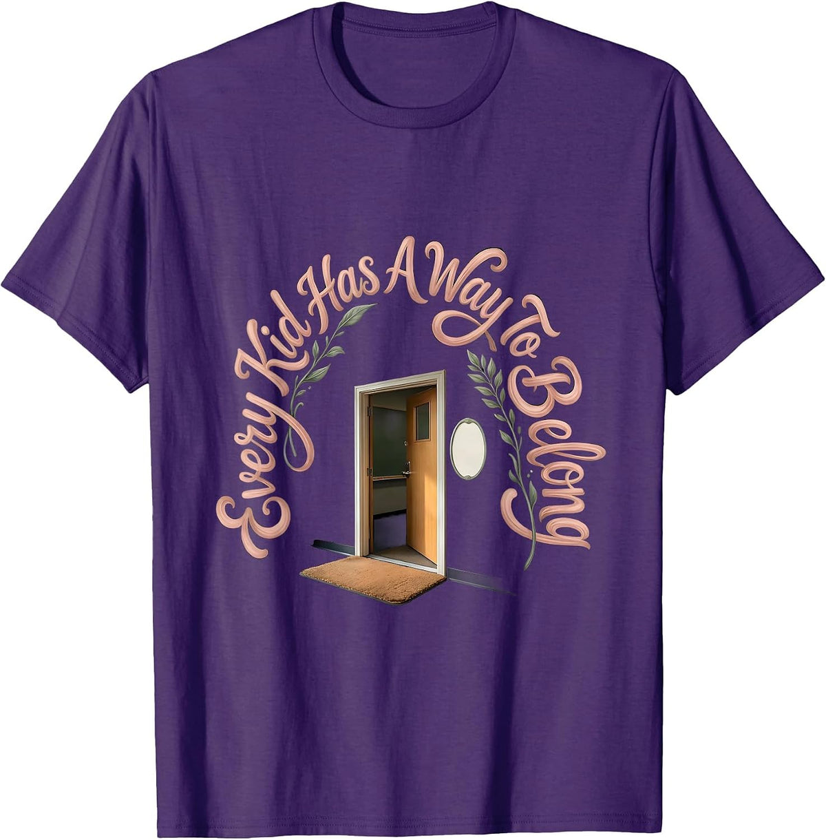 Every Kid Has A Way To Belong Boho Inclusion Teacher Autism T-Shirt - Purple