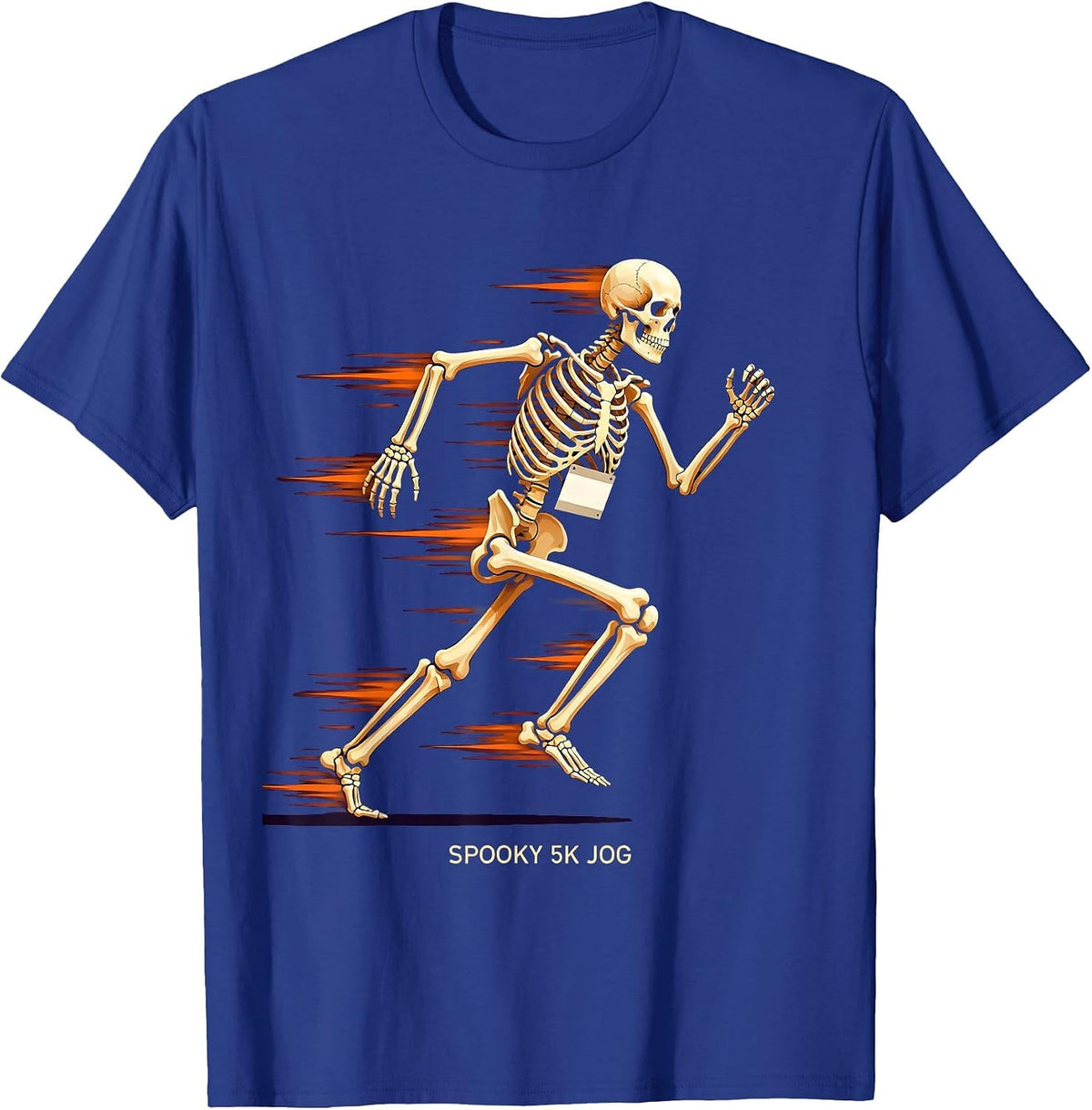Spooky 5K Jog Funny Skeleton Runner Halloween Race Matching T-Shirt - Royal Blue