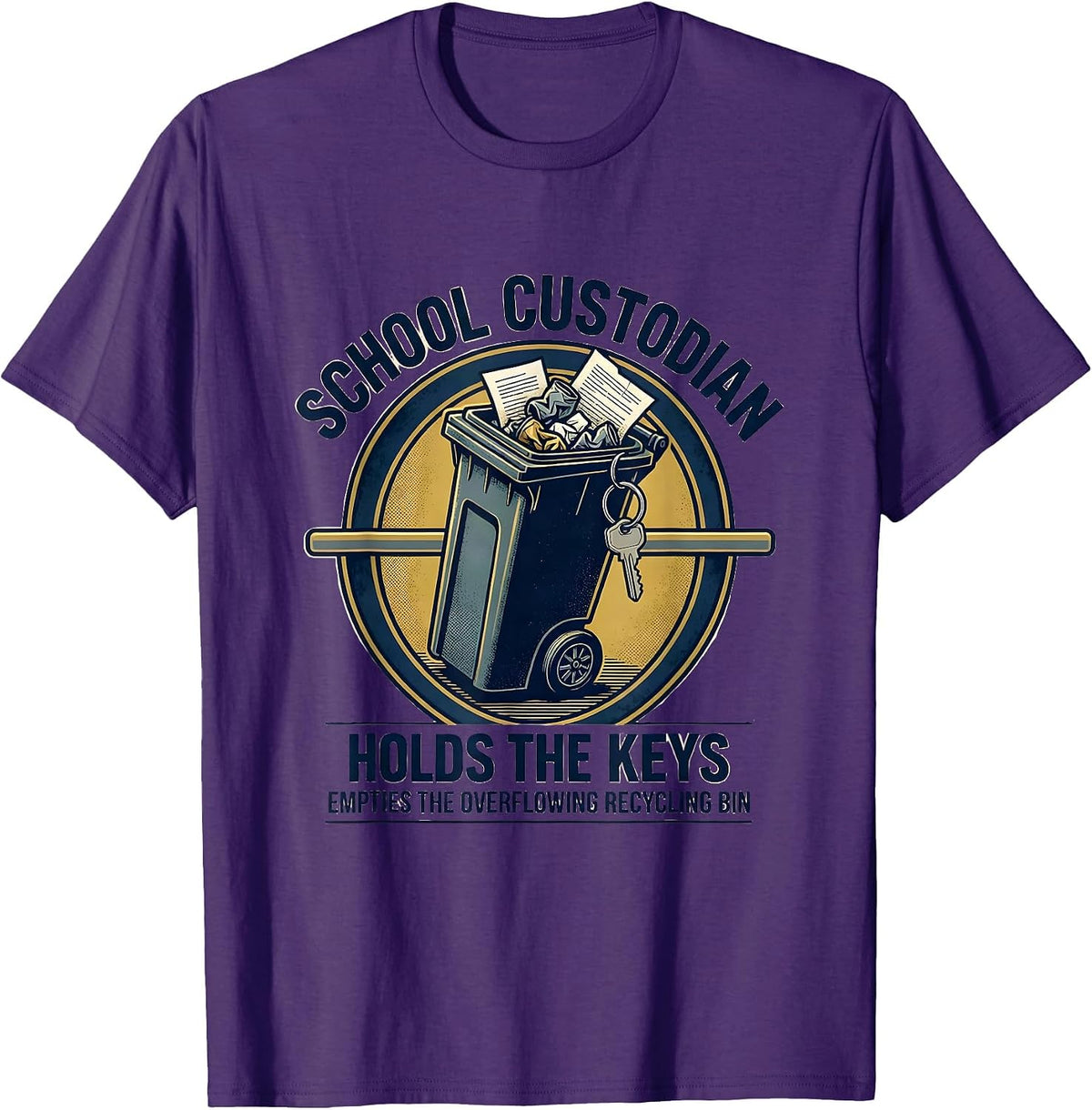 School Custodian Appreciation Funny Janitor Crew Gift T-Shirt - Purple