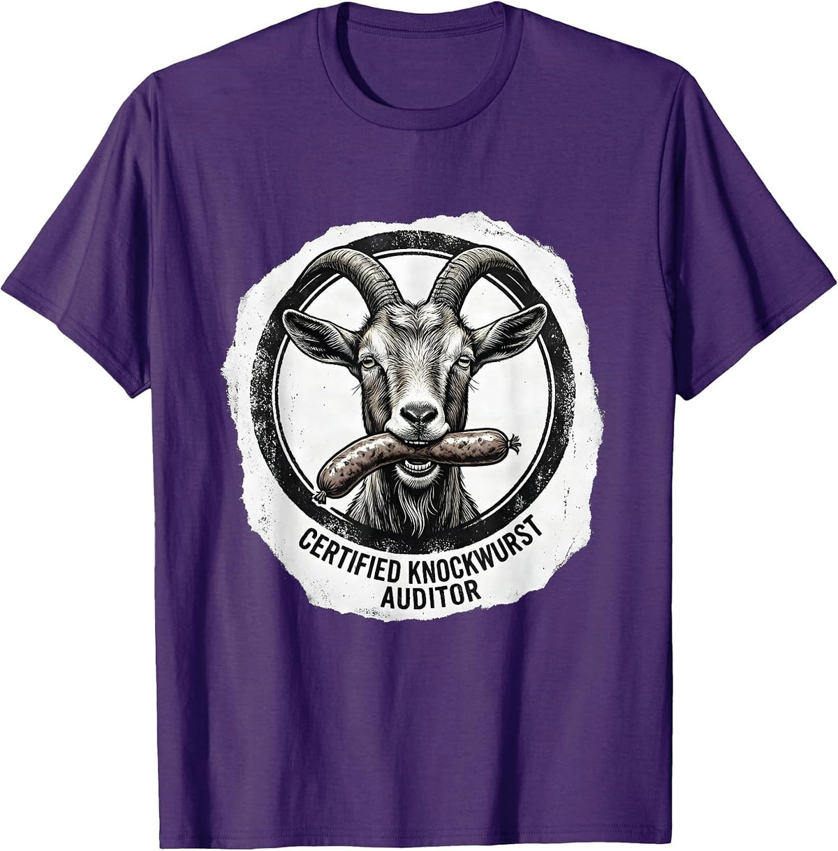 Men's Certified Knockwurst Auditor Funny Offensive Adult Humor T-Shirt - Purple