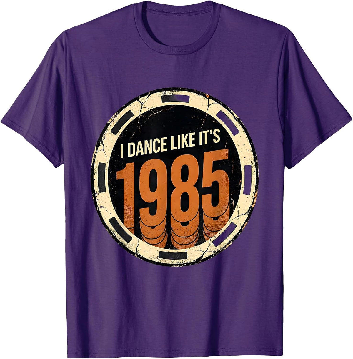 I Dance Like It's 1985 Distressed Retro Humor Vintage T-Shirt - Purple