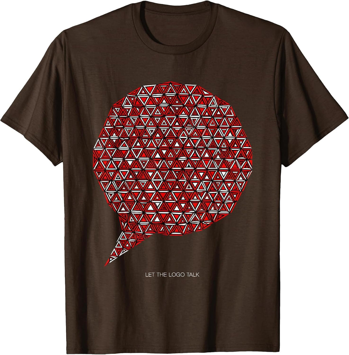 Let the Logo Talk Bold Graphic Design T-Shirt - Brown