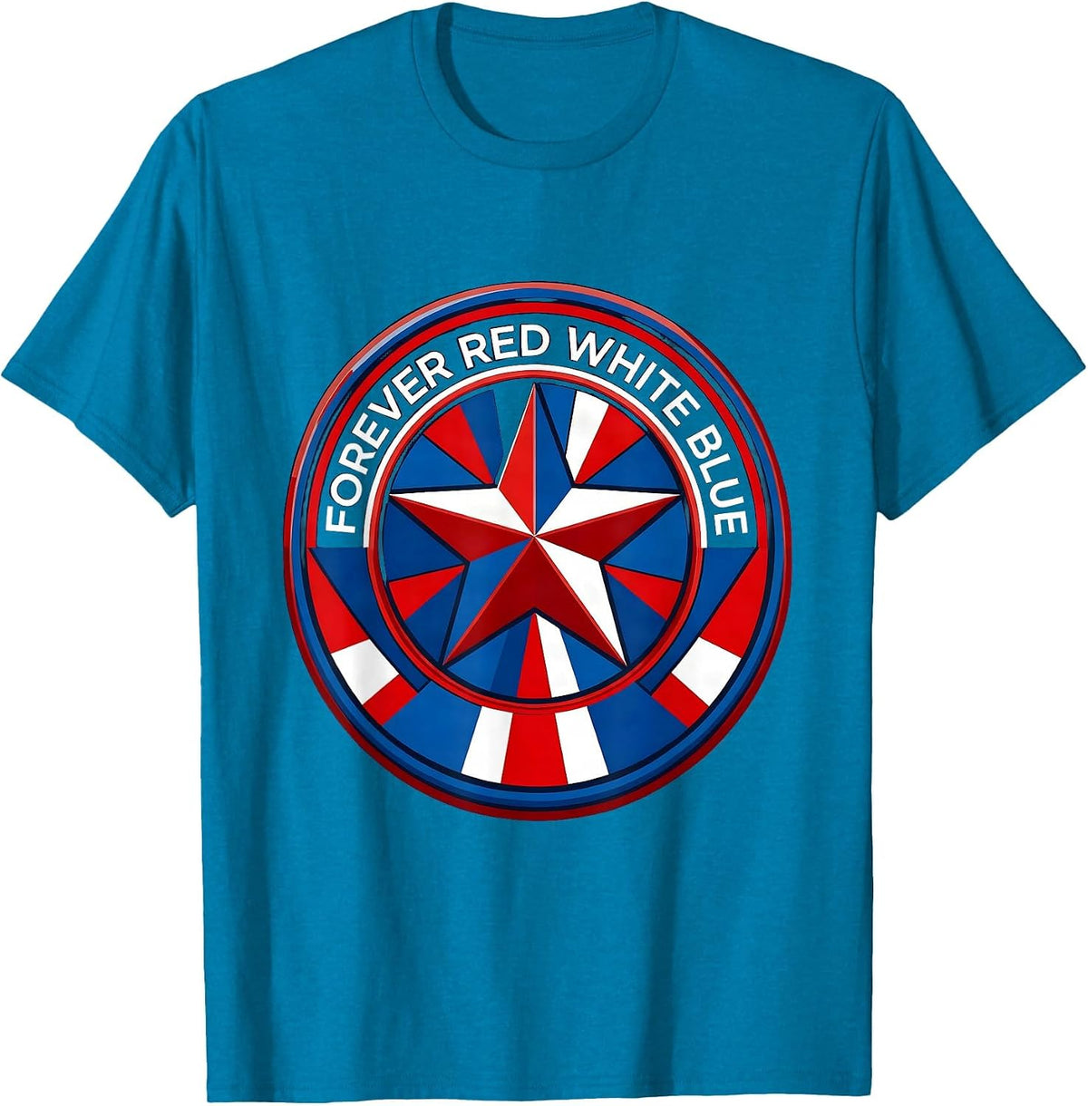 Forever Red White Blue Patriotic Design T-Shirt - Sapphire Blue