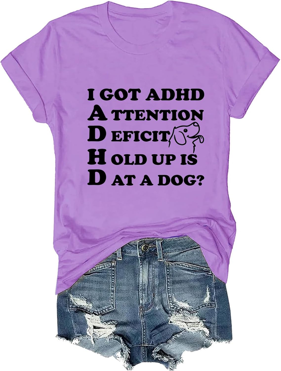 I Got ADHD is that A Dog Shirt I Got ADHD T-Shirt Dog Lover Tee - Purple