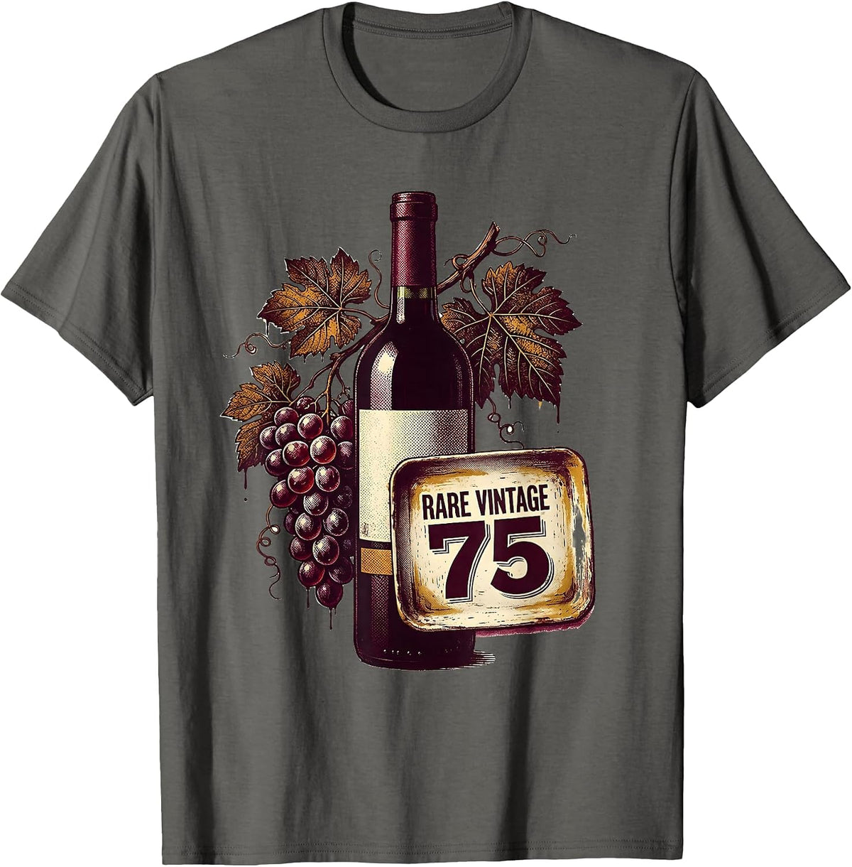 Rare Vintage Seventy-Five 1975 Classic Design T-Shirt - Asphalt Grey