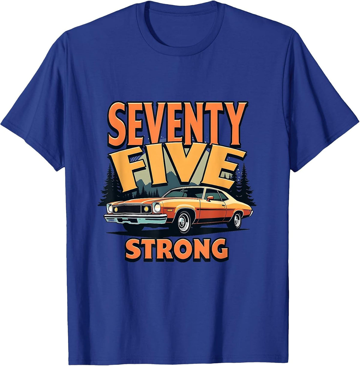 1975 Seventy Five Strong Vintage Year Design T-Shirt - Royal Blue