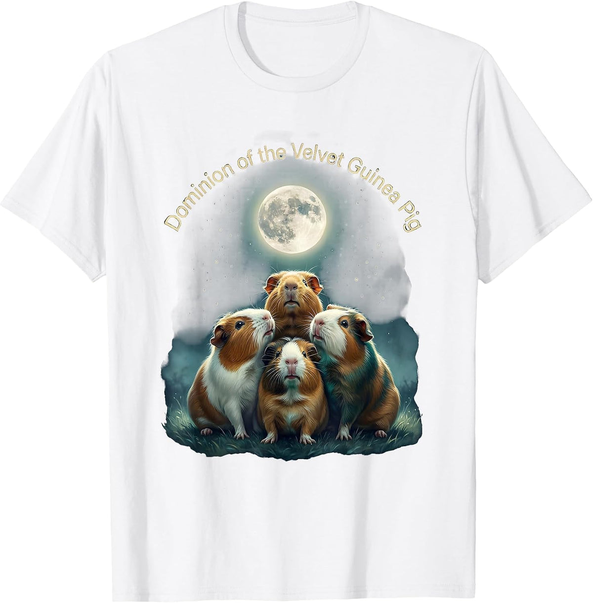 Men's Dominion of the Velvet Guinea Pig Funny Guinea Pig Lover T-Shirt - White