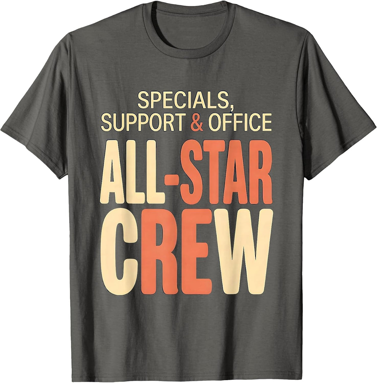 Men's Specials Support Office All-Star Crew Teacher T-Shirt - Asphalt Grey