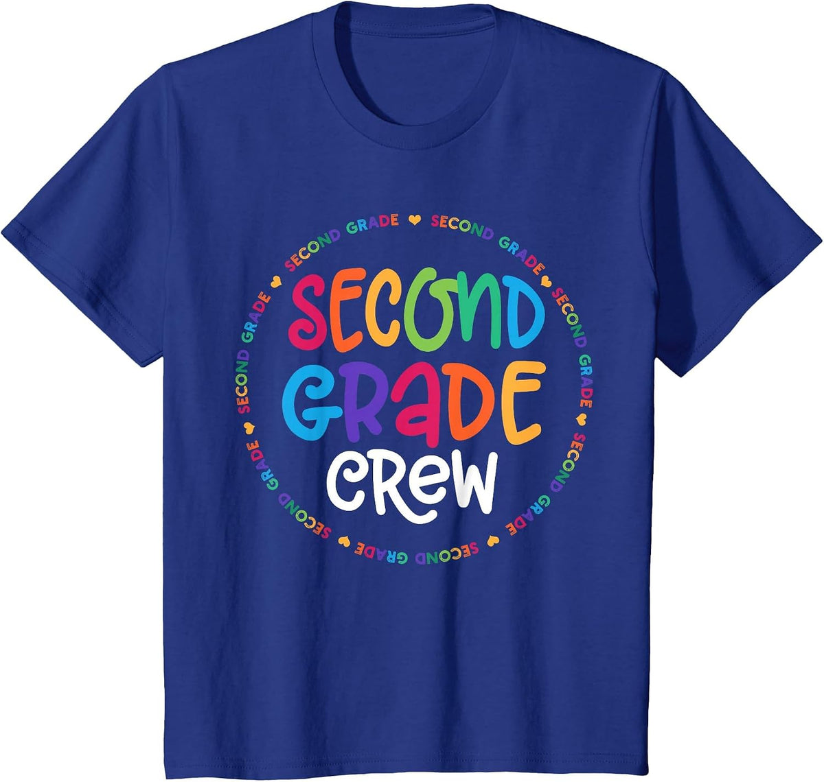 Second Grade Crew Back to School Matching Tee for 2nd Grade T-Shirt - Royal Blue