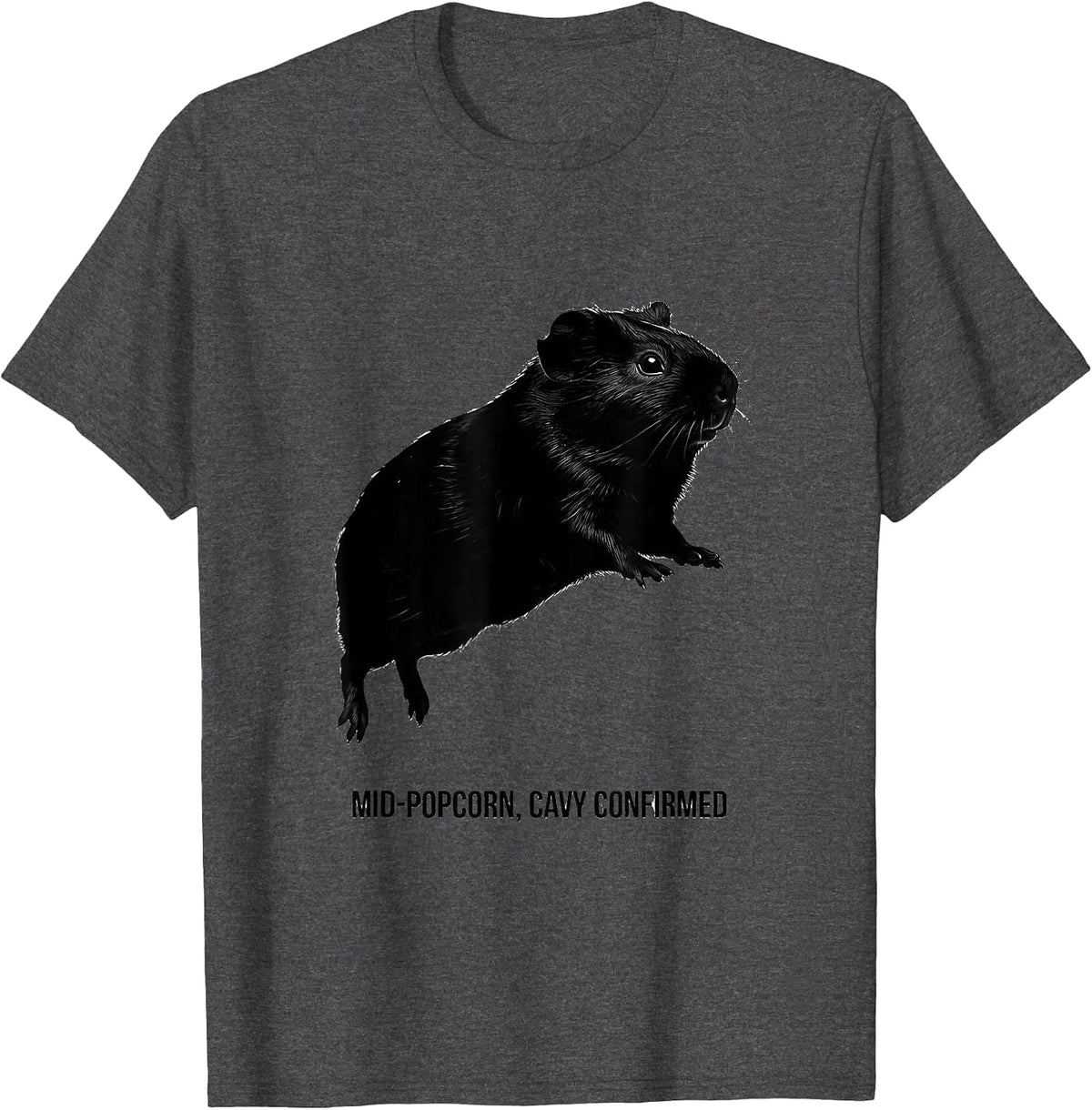 Men's Mid-Popcorn, Cavy Confirmed Funny Pig Lover Humor T-Shirt - Dark Heather Grey