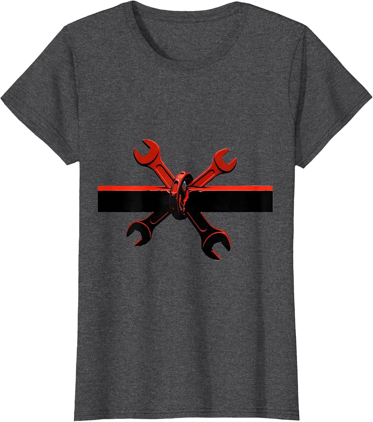 Women's Broken Drive Shaft Mechanic Oilfield Worker Patriotic T-Shirt - Dark Heather Grey