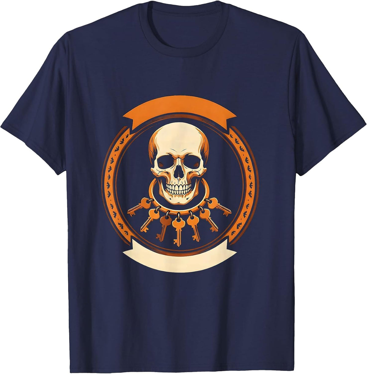 Men's Locksmith Skull Halloween Costume Parody Gag Gift T-Shirt - Navy Blue