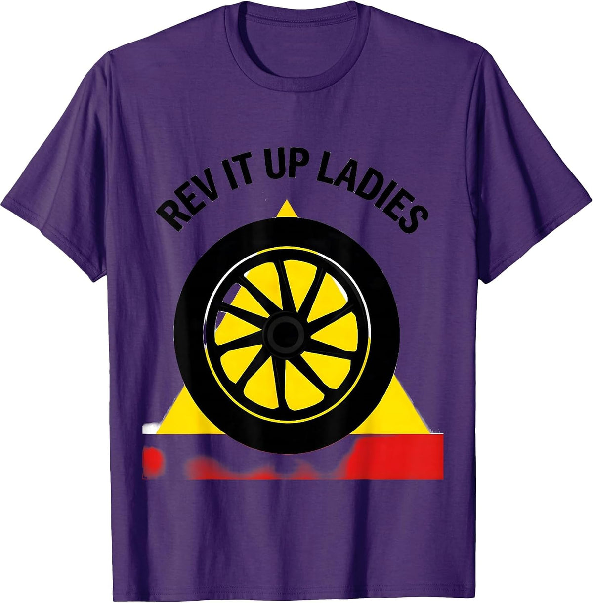 Rev It Up Ladies Motorcycle Rider Design T-Shirt, Men, Purple, Large - As Pictured