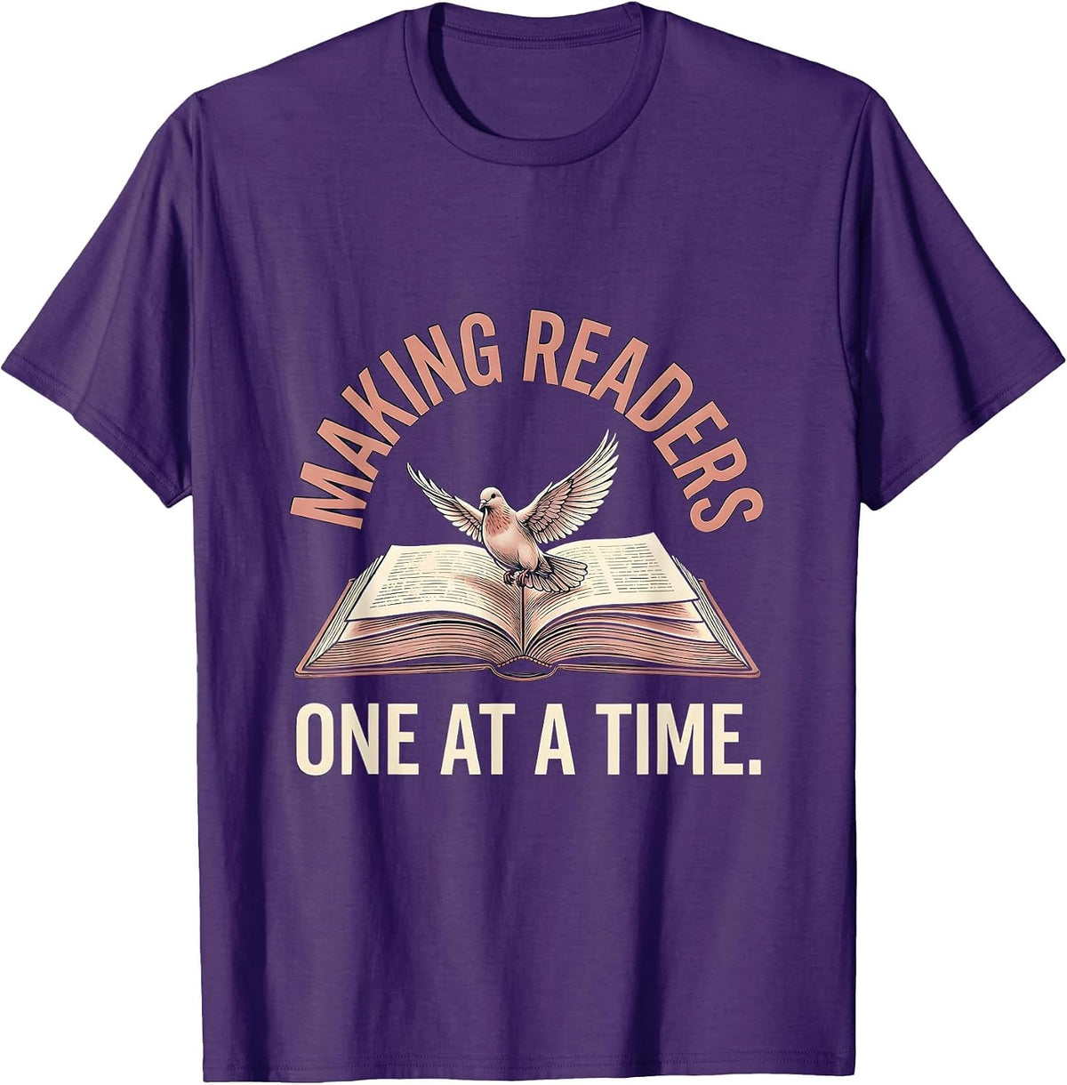 2nd Grade Teacher Making Readers One at a Time T-Shirt - Purple