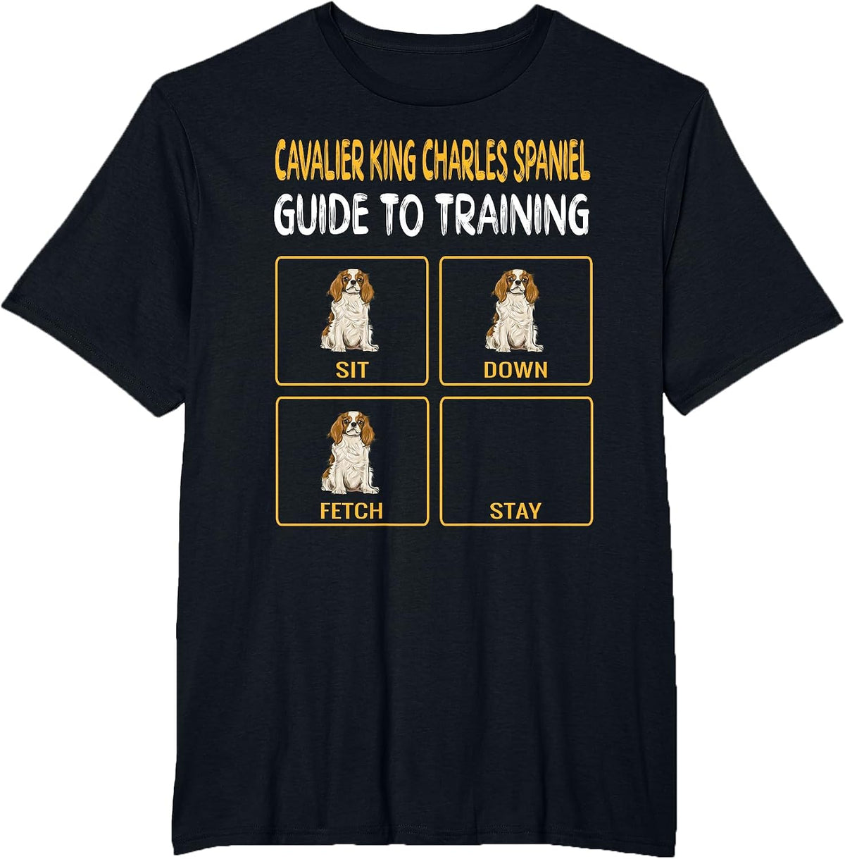 Cavalier King Charles Spaniel Guide to Training Dog Trainer T-Shirt - Black