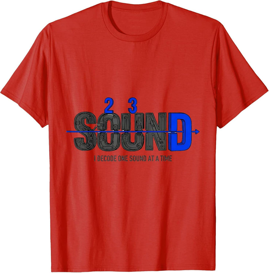 Men's I Decode One Sound At A Time Dyslexia Teacher Awareness T-Shirt - Red