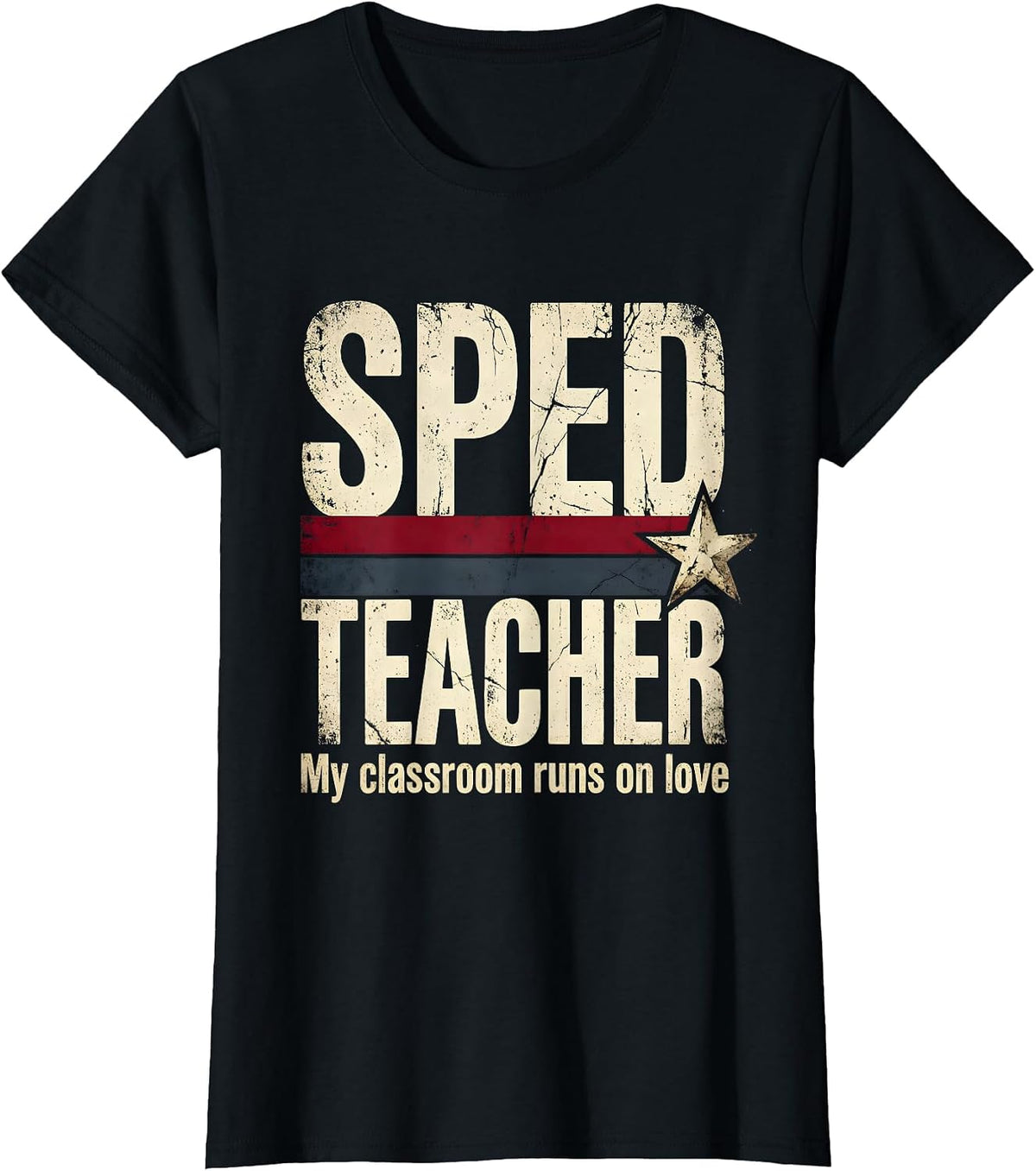 My Classroom Runs On Love Sped Teacher Design T-Shirt - Black