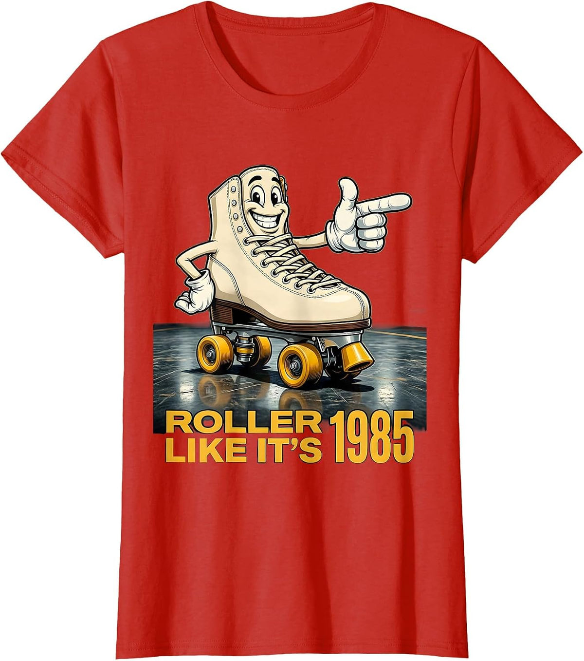Roller Like It's 1985 Retro Vintage Funny Shuffleboard Humor T-Shirt - Red