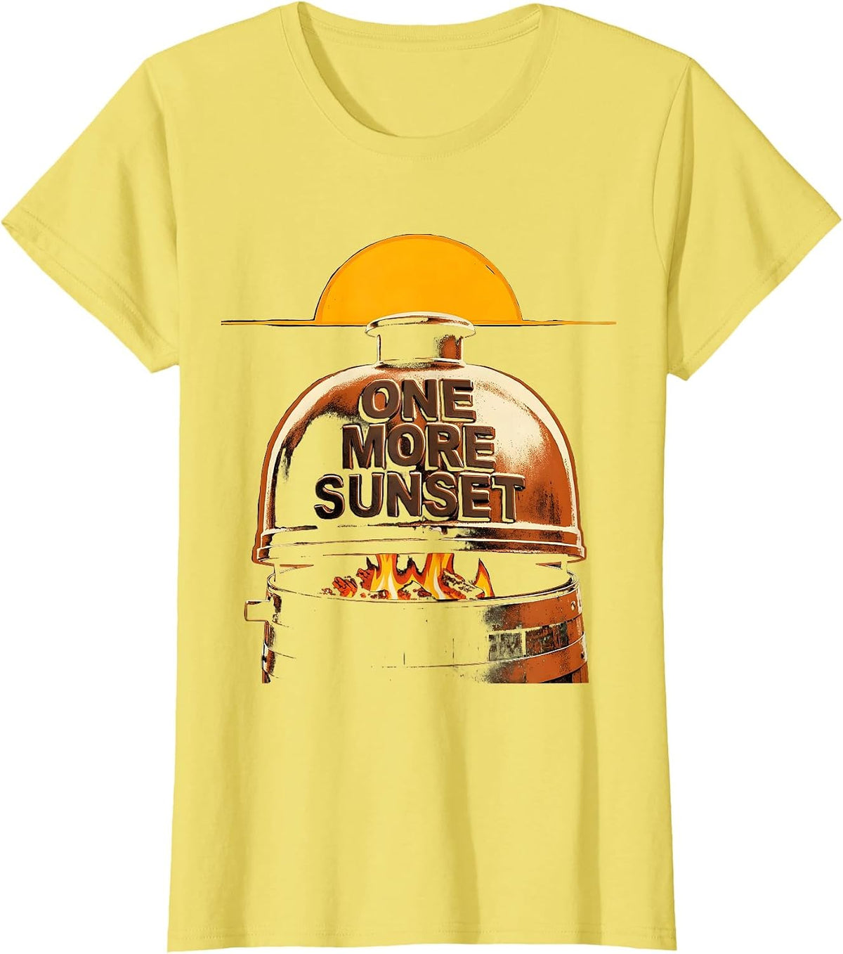 One More Sunset BBQ Pitmaster Last Cookout Summer Grill T-Shirt - Lemon Yellow