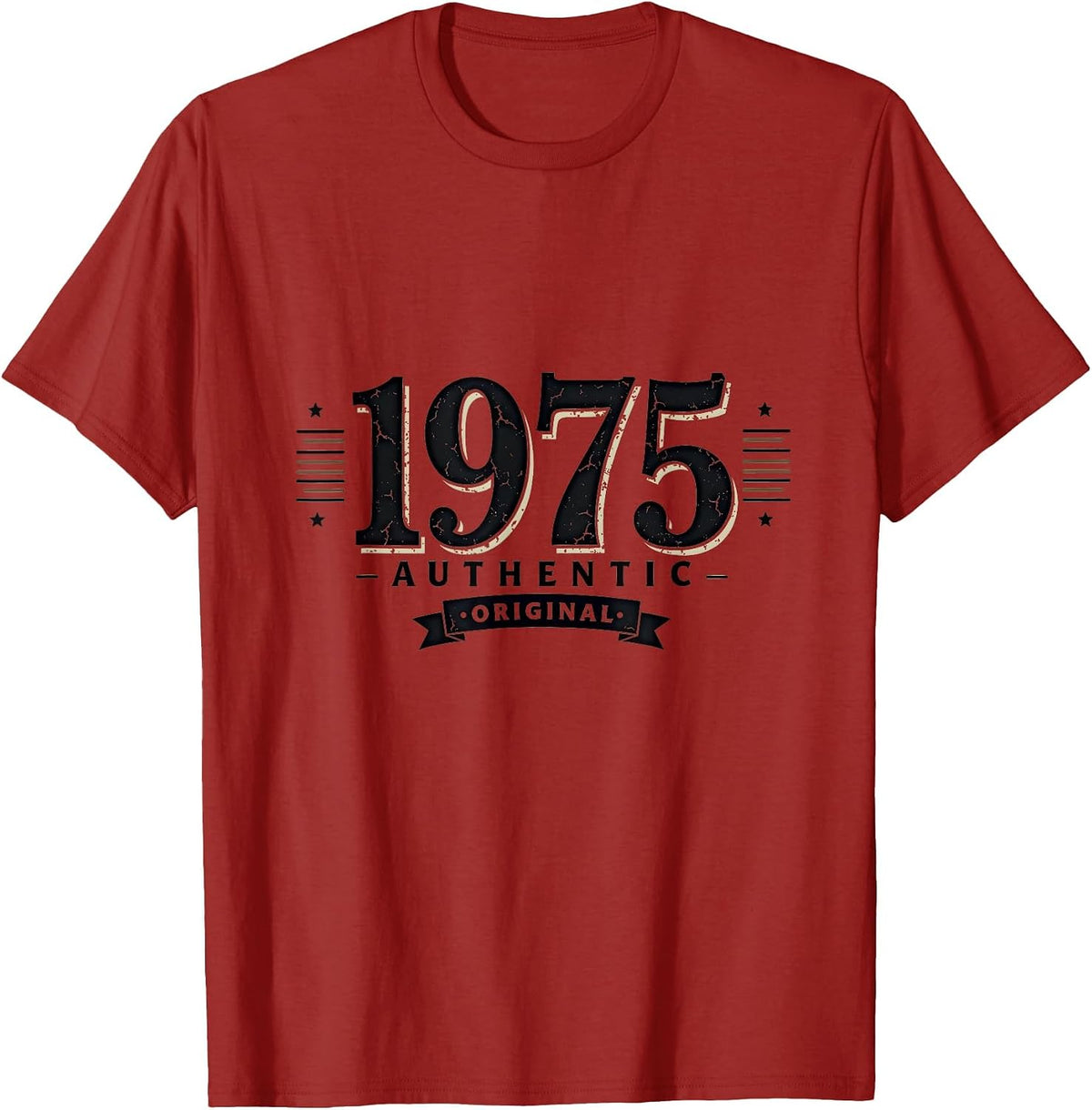Vintage 1975 Authentic Original Retro Design T-Shirt - Cranberry Red