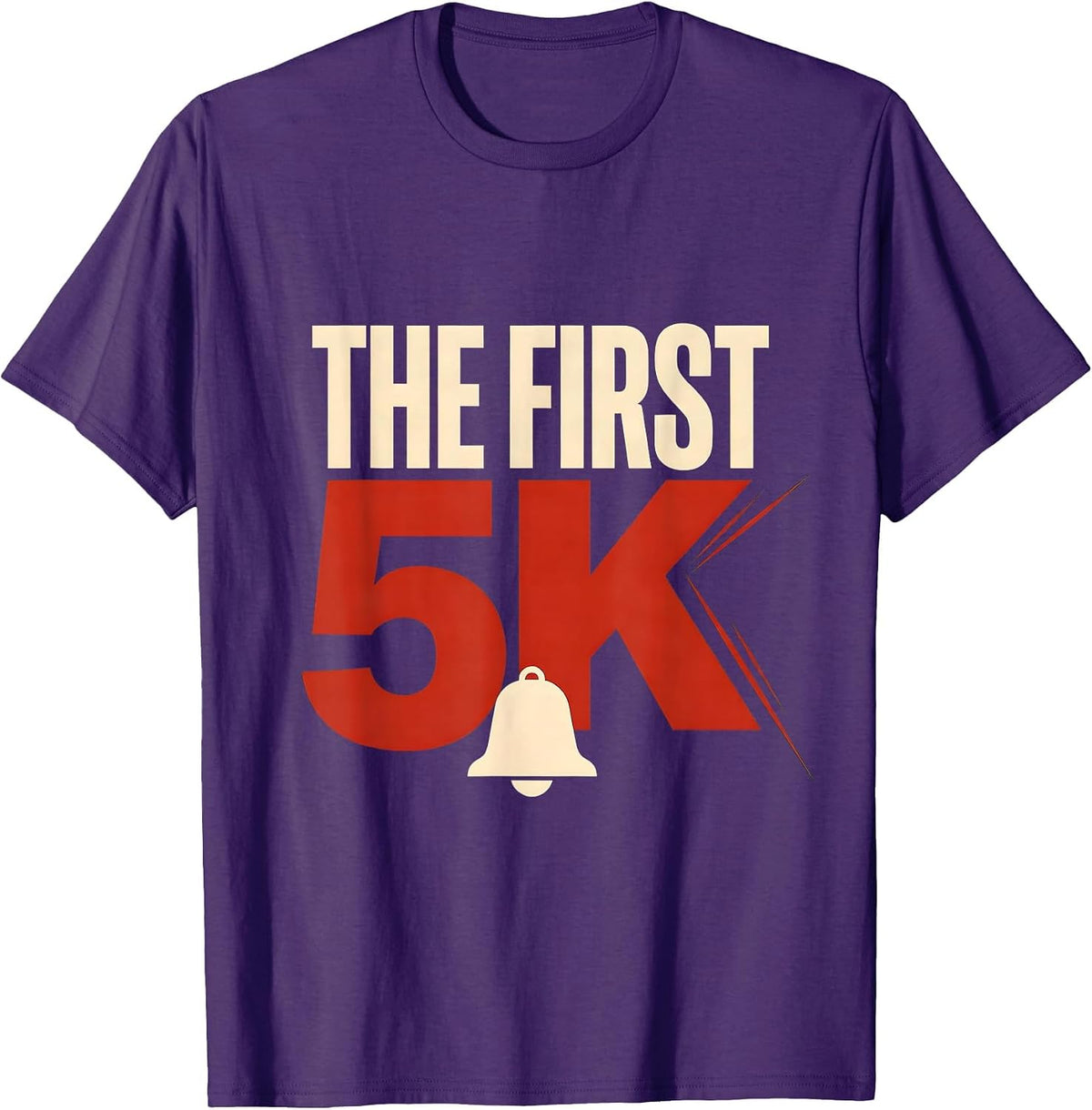 Men's The First 5K Funny Christmas Running Pun Runner Gift T-Shirt - Purple
