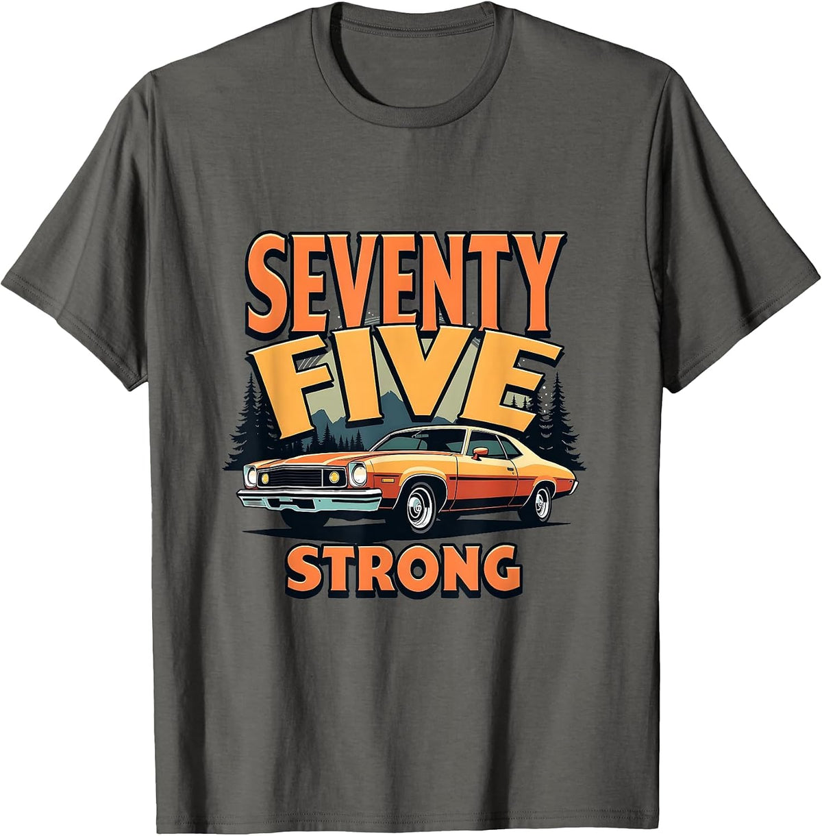 1975 Seventy Five Strong Vintage Year Design T-Shirt - Asphalt Grey