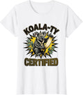 Women's Koala-ty Certified Comic Book Koala Lover Novelty Gift T-Shirt - White
