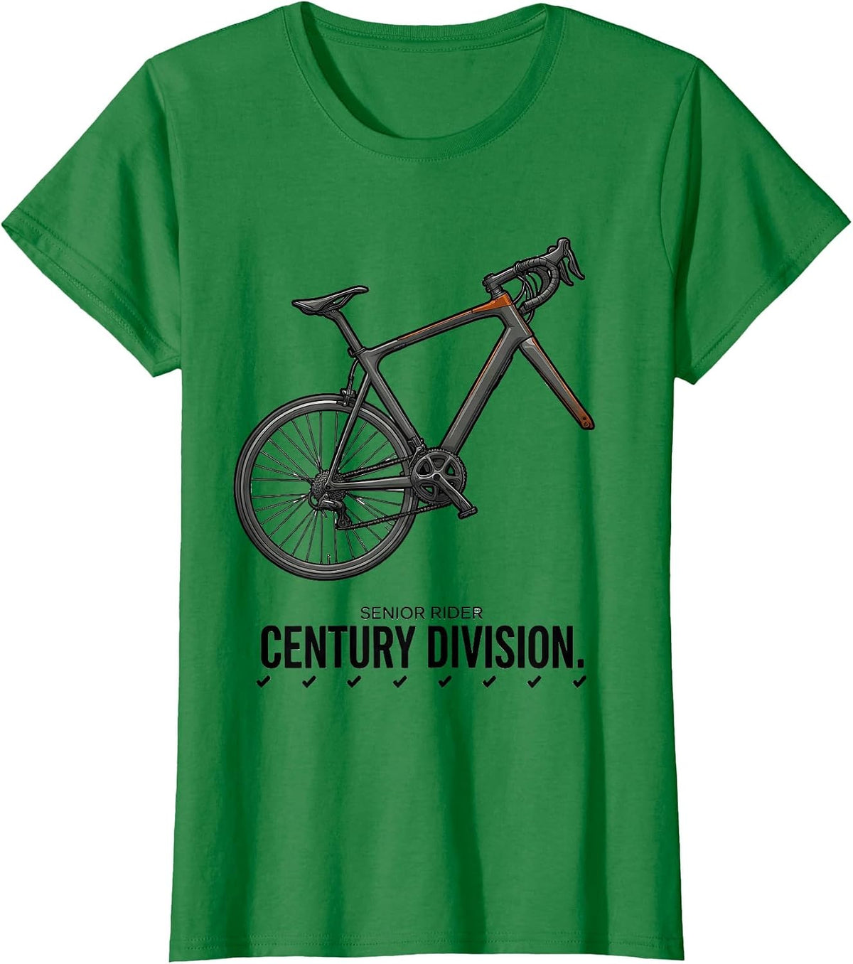 Senior Rider Century Division Funny Old Guy Cycling T-Shirt - Kelly Green
