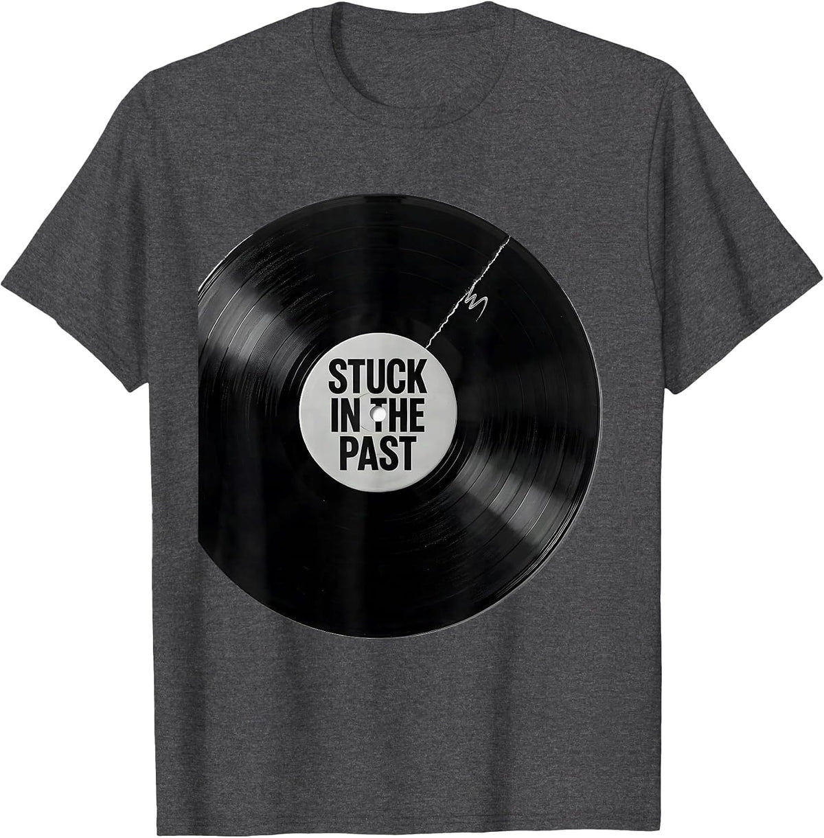 Stuck In The Past Funny History Teacher Founding Fathers T-Shirt - Dark Heather Grey