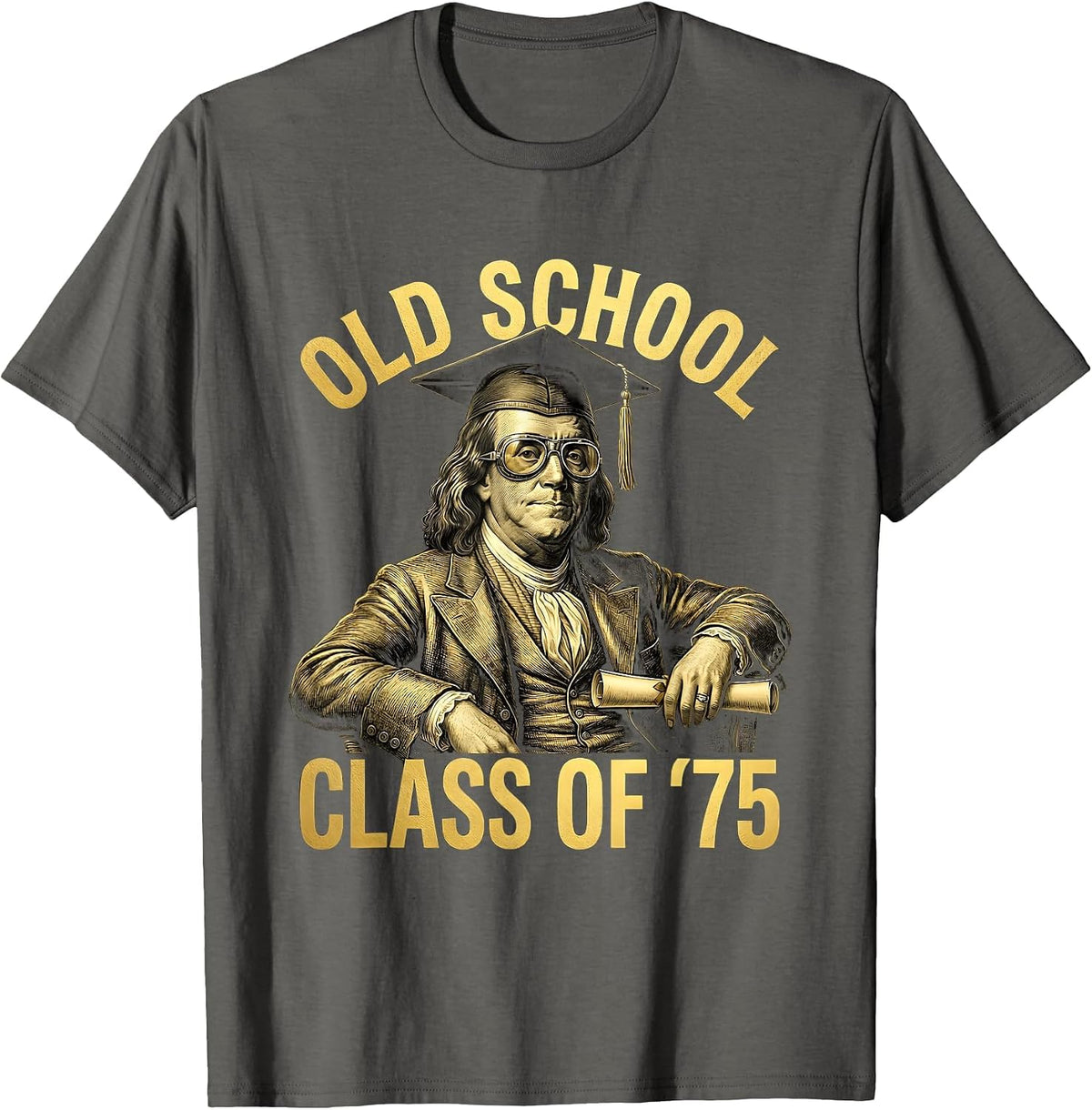 Old School Class of 75 Vintage 1975 Design T-Shirt - Asphalt Grey