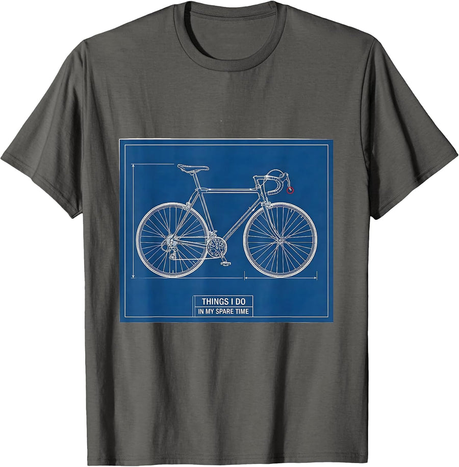 Things I Do In My Spare Time Vintage Bicycle Cycling Humor T-Shirt - Asphalt Grey