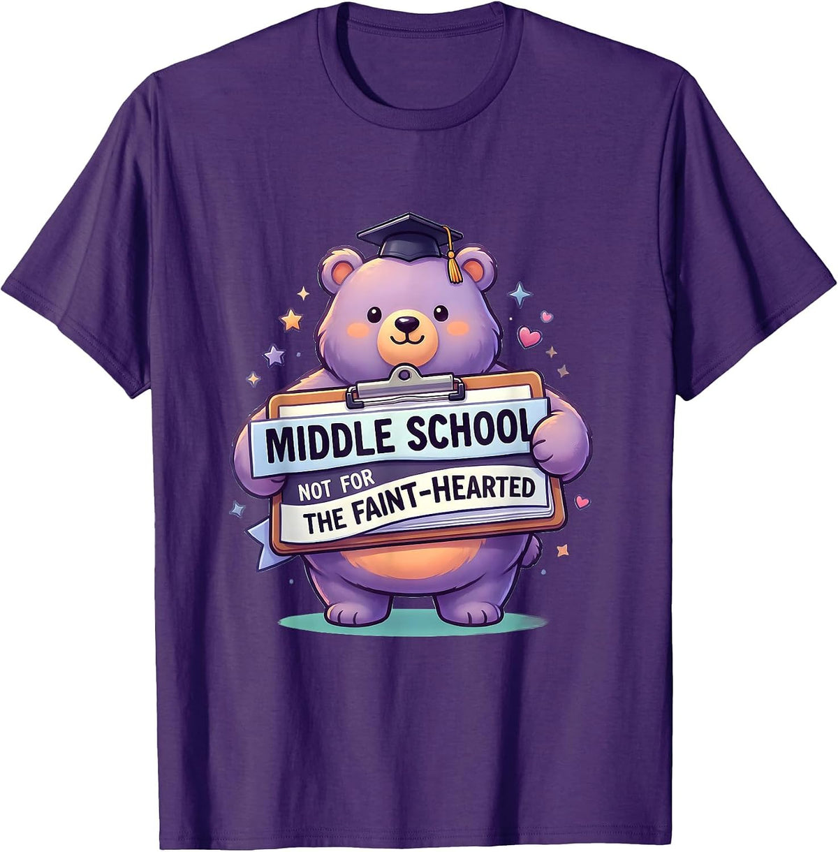 Middle School Not For The Faint-Hearted Teacher T-Shirt - Purple