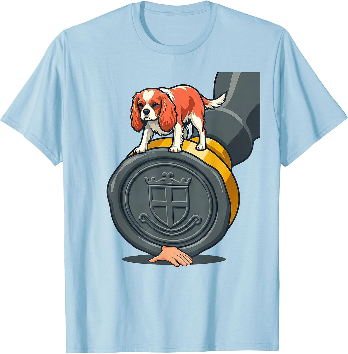 Men's Cavalier King Charles Spaniel Wax Seal Dog Owner Humor T-Shirt - Baby Blue