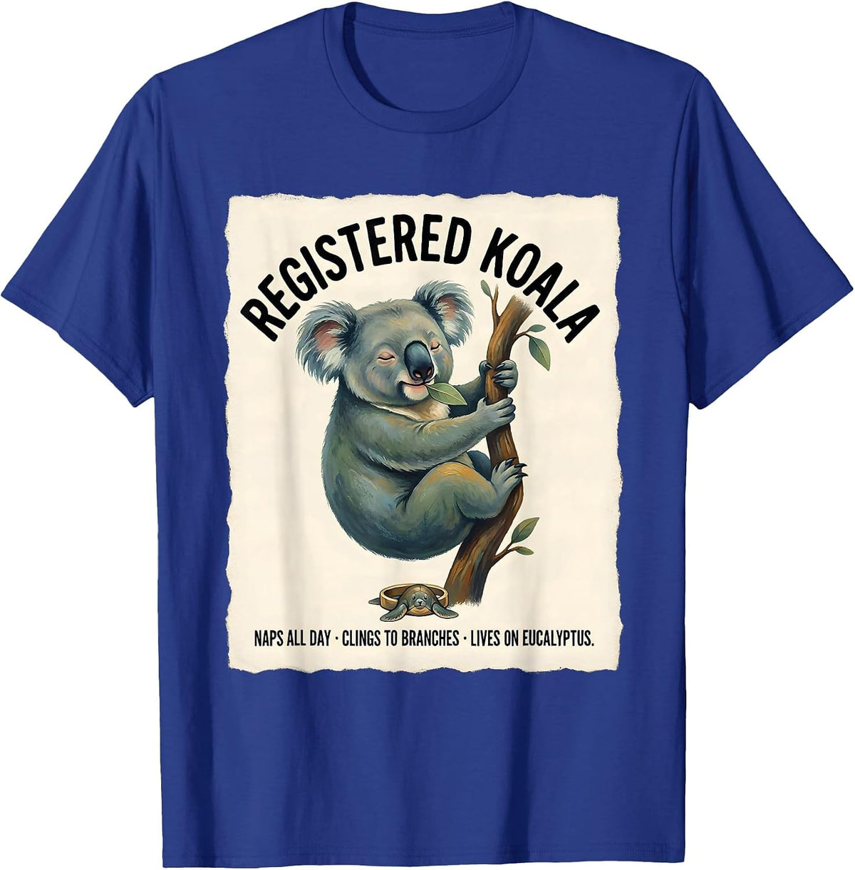 Men's Registered Koala Naps All Day Koala Lover Humor T-Shirt - Royal Blue