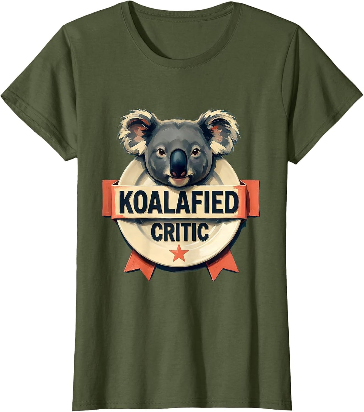 Women's Koalafied Critic Funny Koala Lover Animal Humor T-Shirt - Olive Green