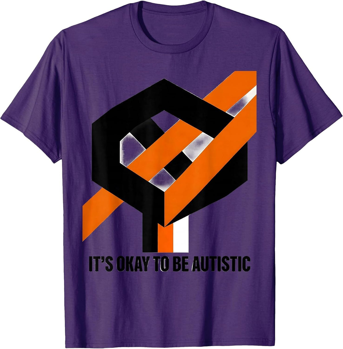 Men's It's Okay To Be Autistic Neurodiversity Acceptance Humor T-Shirt - Purple