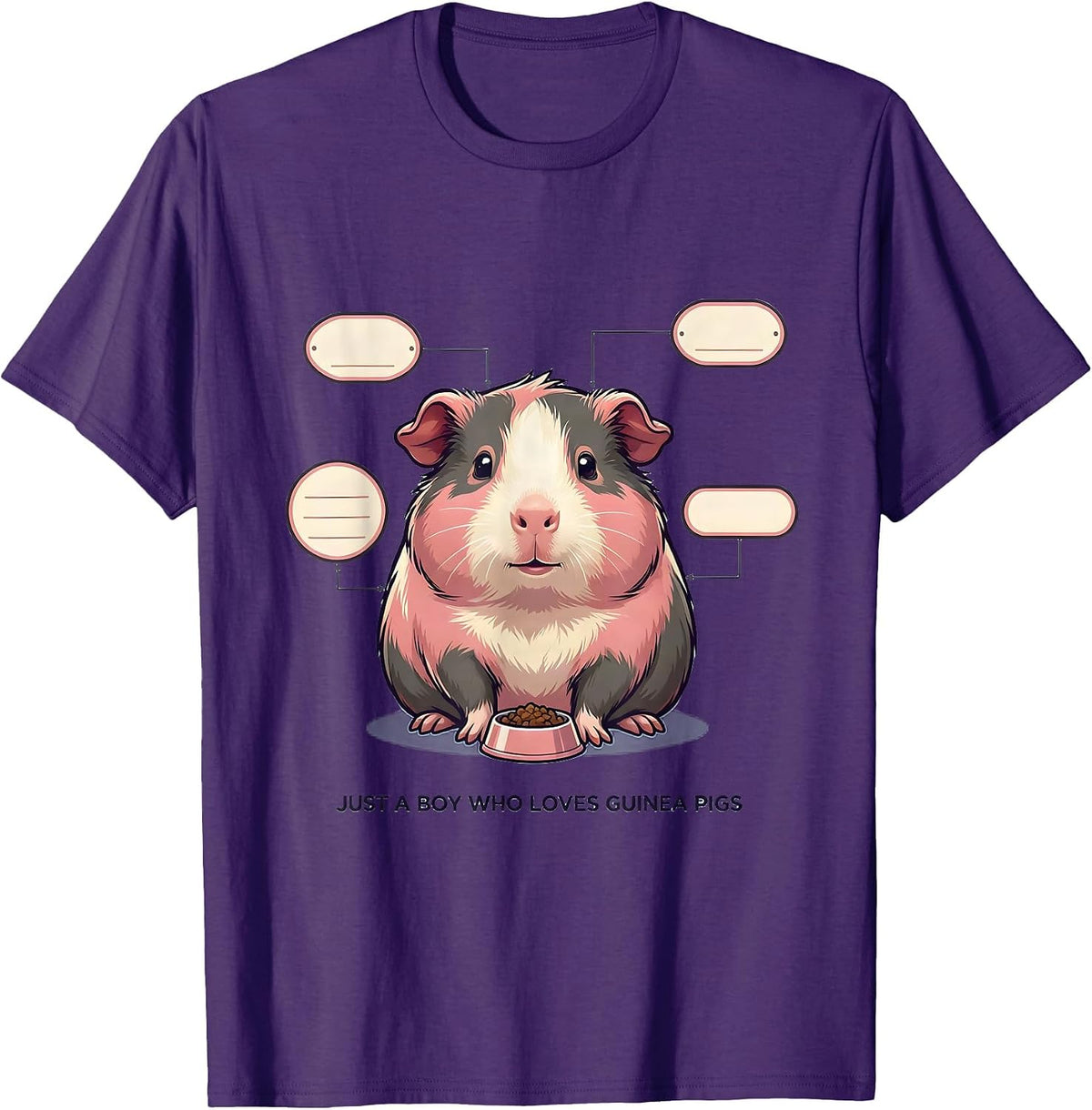 Just A Boy Who Loves Guinea Pigs Funny Guinea Pig Lover Pet T-Shirt - Purple