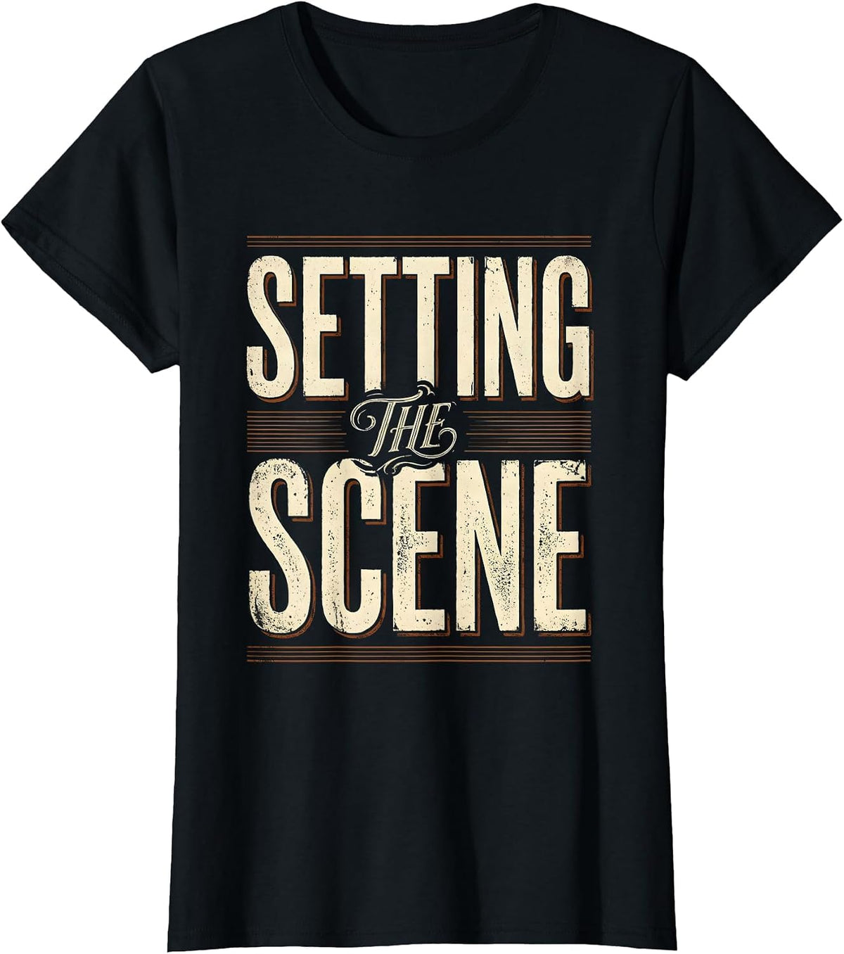 Setting the Scene Graphic Design T-Shirt - Black