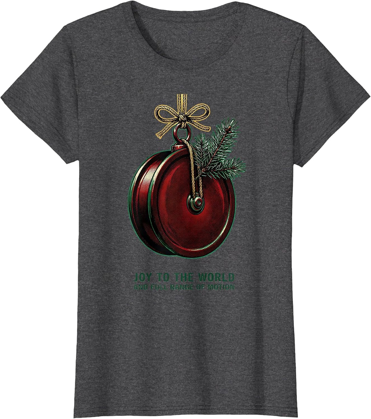 Women's Joy To The World, And Full Range Of Motion Physical Therapy T-Shirt - Dark Heather Grey