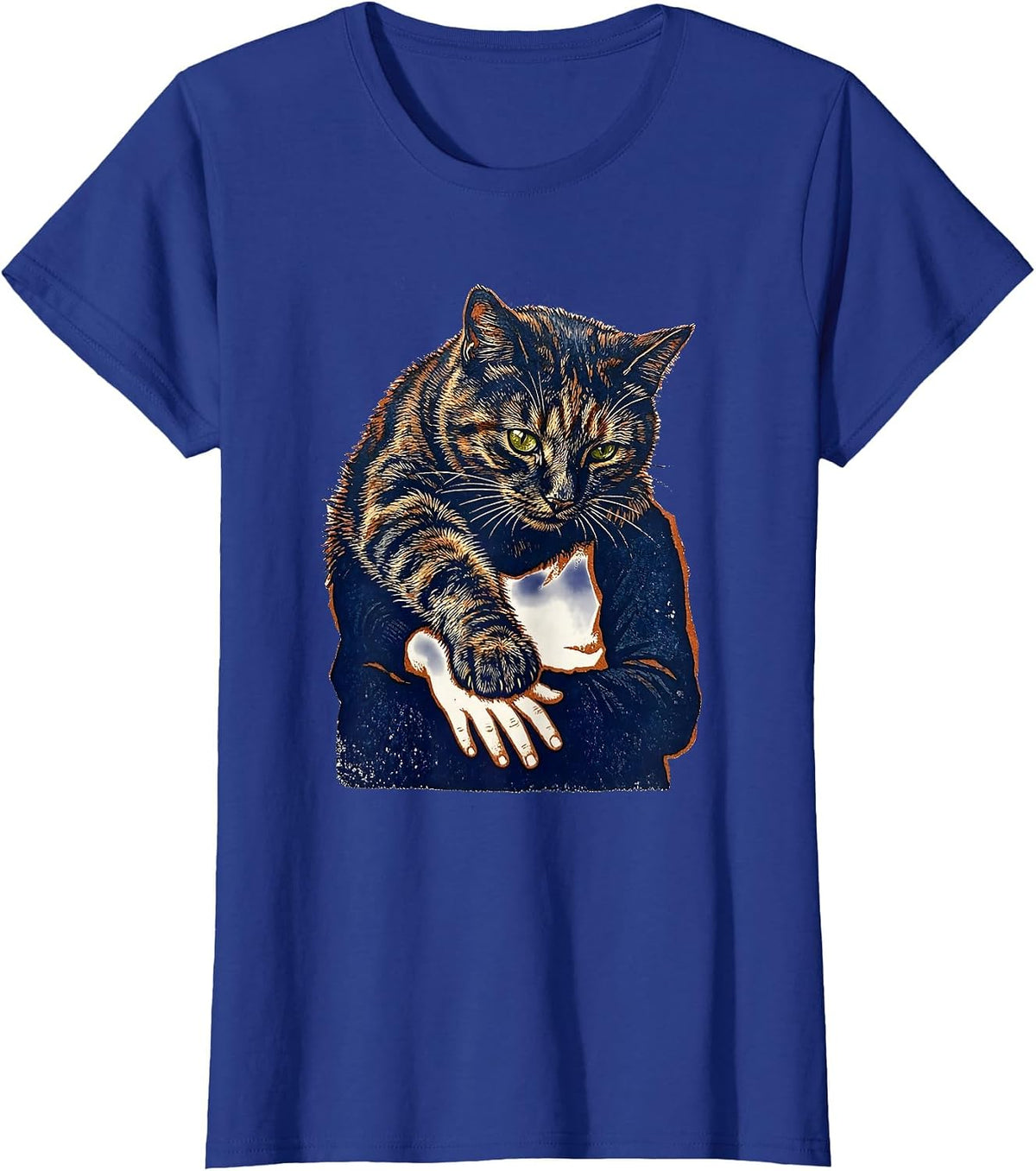 Women's Tortoiseshell Cat Owner Tortitude Humor Retro T-Shirt - Royal Blue
