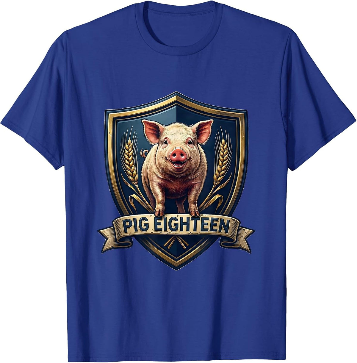 Men's Pig Eighteen Cute Pig Lover Family Matching Outfit T-Shirt - Royal Blue