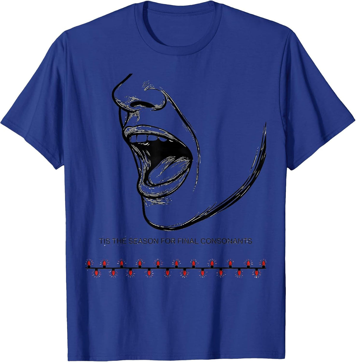 Men's Tis The Season For Final Consonants Retro Groovy Speech T-Shirt - Royal Blue