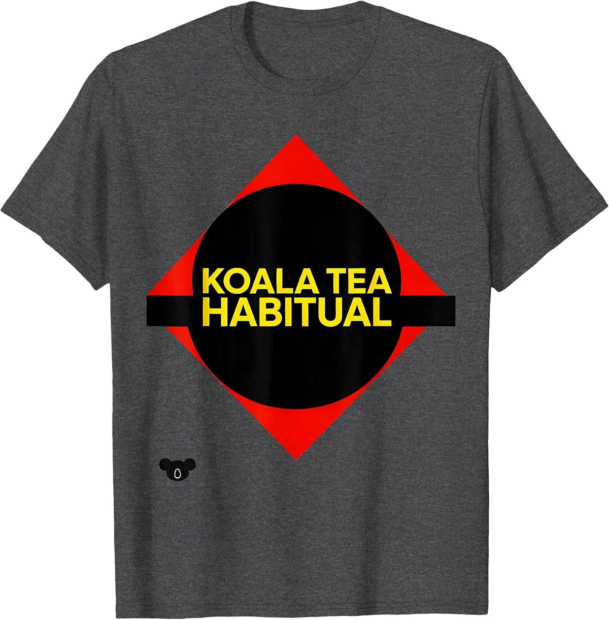Self-Stamped Koala Tea Habitual Funny Animal Lover Humor T-Shirt - Dark Heather Grey